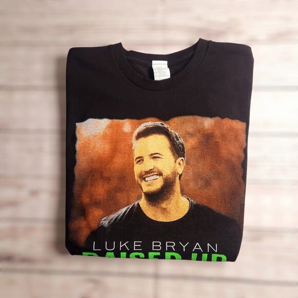 Luke Bryan "Raised Up Right" Tour 2022 Black Band Shirt Size Large Concert - Picture 1 of 7